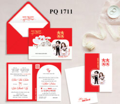 thiệp cưới đỏ trắng