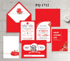 thiệp cưới màu đỏ truyền thống